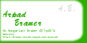 arpad bramer business card